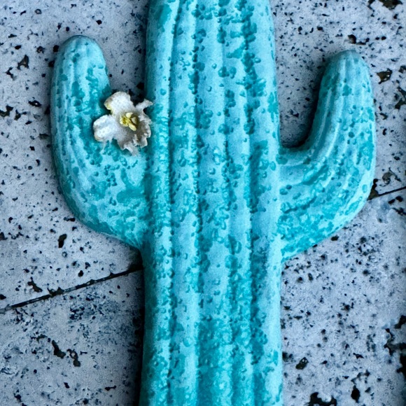 Cactus Ceramic Ornaments Holiday Tree Mint & Pink New - Picture 3 of 5